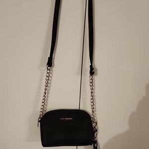 Steve Madden Black Crossbody Bag with Silver Chain
